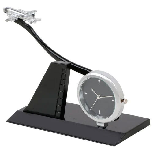 Vizio Designer Unique Table Metal Clock For Home And Office - Color: Black