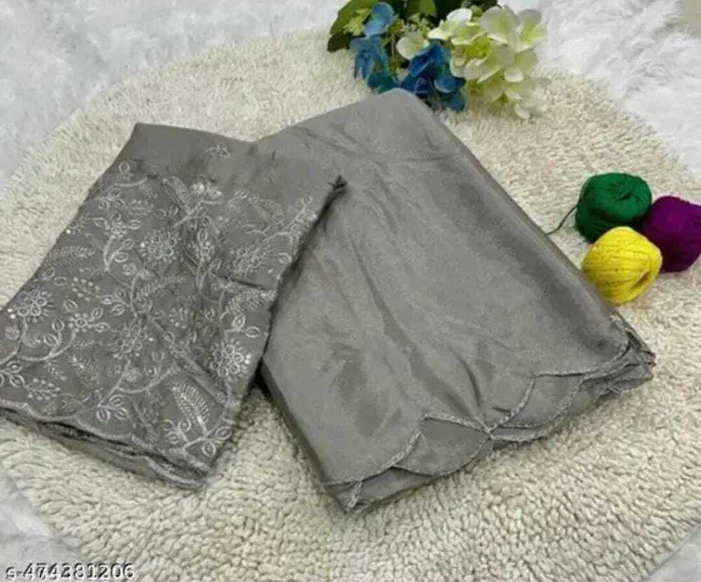 Ladies Saree - Cotton Silk Mix, Free Size, Mixcolour | Formal Design, Resam Embroidery, Party Wear, Medium Transparency, Bollywood Style