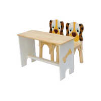 NCR-103 MDF Solid Wood Puppy Table With 2 Chairs