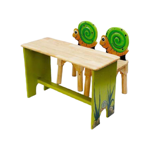 Ncr-105 Mdf Rubberwood Snail Table With 2 Chairs - Color: Different Available
