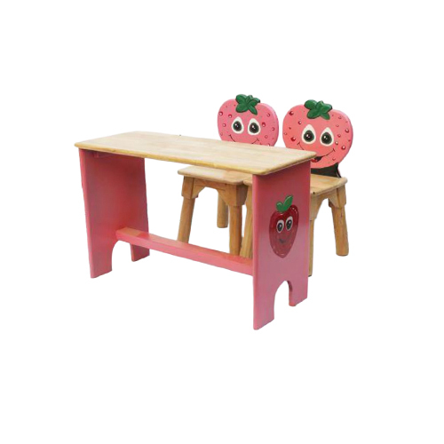 Ncr-108 Mdf Rubberwood Straw Table With 2 Chairs - Color: Different Available