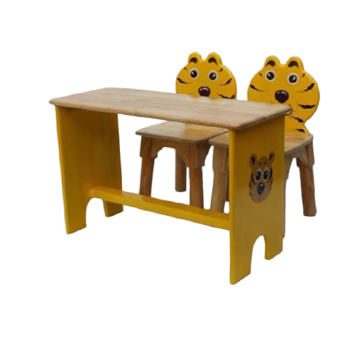 Ncr-111 Mdf Rubberwood Tiger Table With 2 Chairs - Color: Different Available