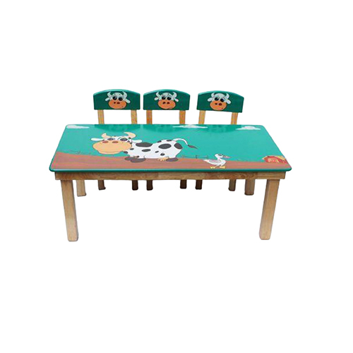 Ncr-133 Big Rectangle Table With Six Chairs - Color: Green