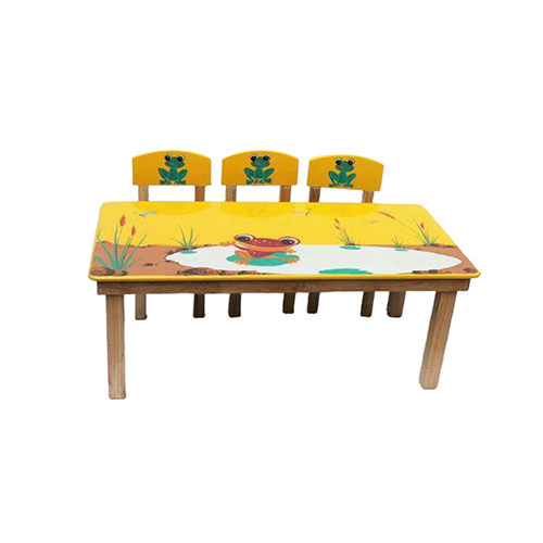 Ncr-134 Big Rectangle Table With Six Chairs - Color: Yellow