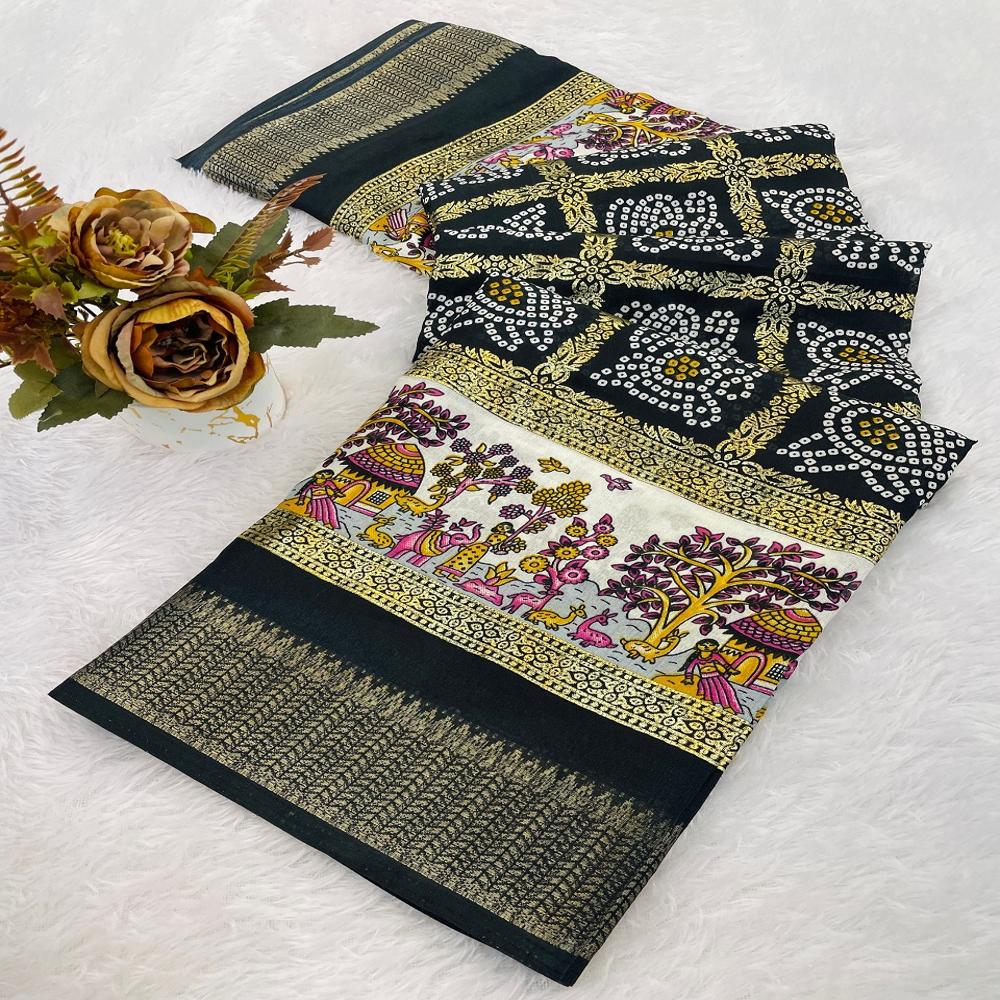 Indian Traditional Dola SIlk Bandhani Saree