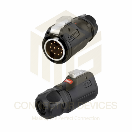 LP24 Series 400V 10A 12Pin Male Plug IP67 Waterproof Power Connector Plastic+Metal Shell Solder Terminal