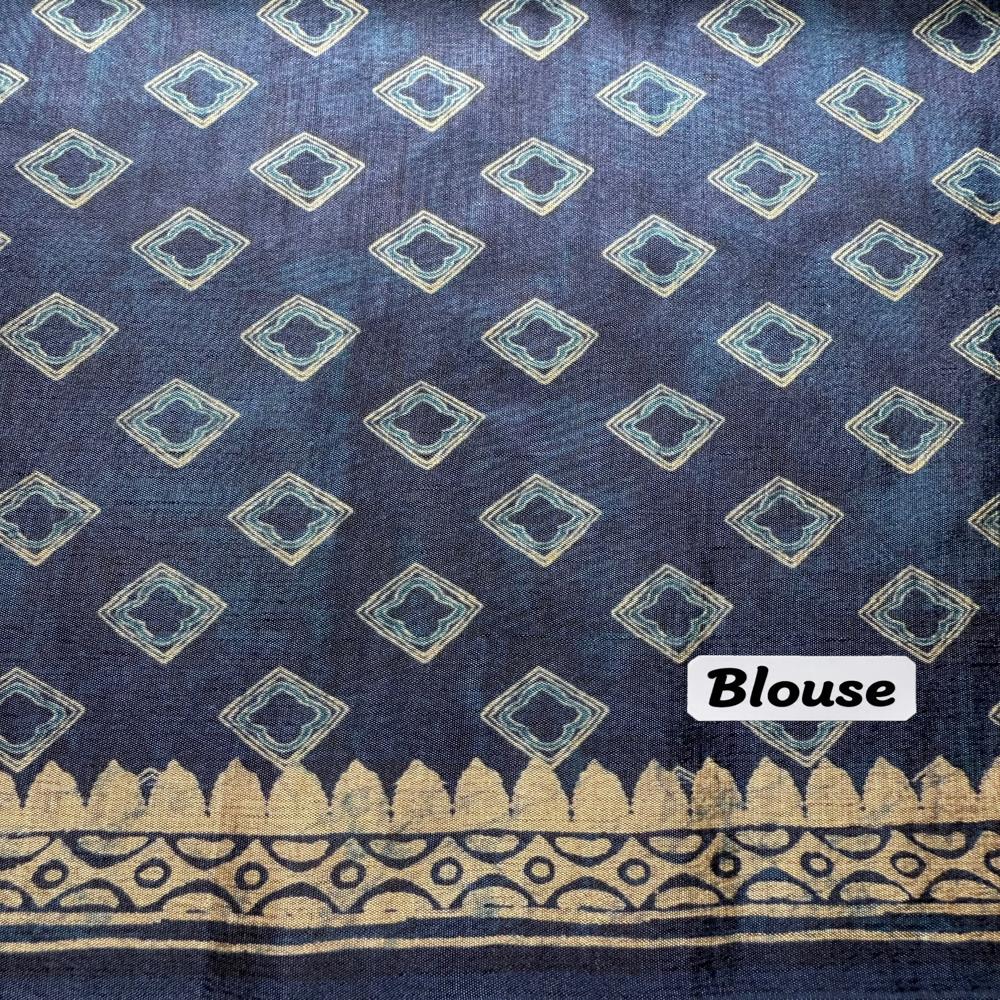Indigo Blue Cotton Silk Saree