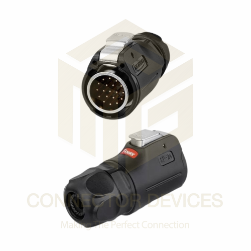 LP24 250V 5A 19Pin Male Plug IP67 Waterproof Power Connector Plastic+Metal Shell Solder Terminal