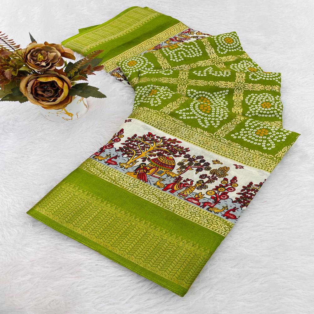 Indian Designer Traditional Dola SIlk Bandhani Saree
