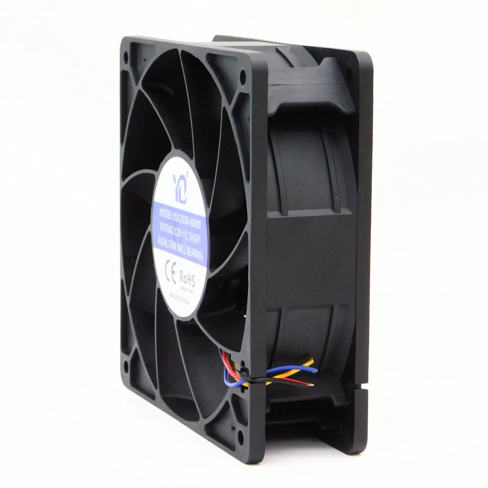 YD12038-6000B Size 120X120X38mm DC12V 2.7A 6000 RPM Brushless Air Cooling Fan