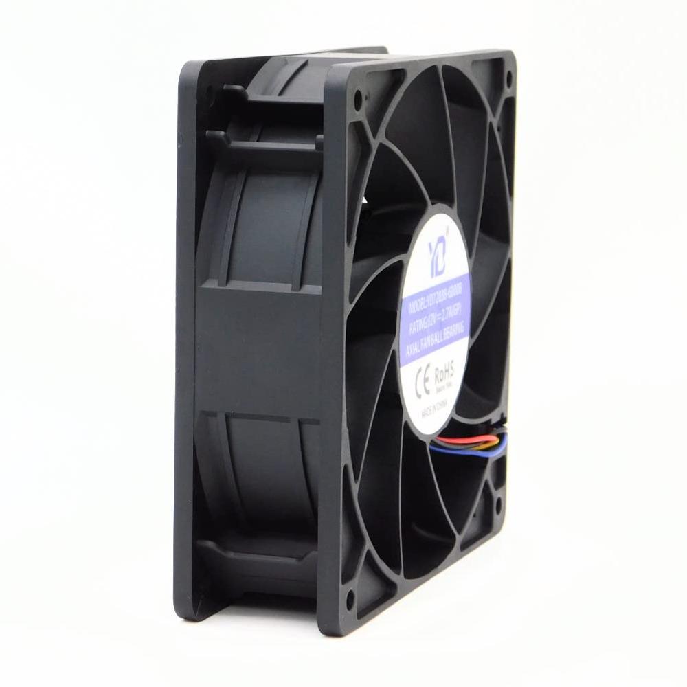 YD12038-6000B Size 120X120X38mm DC12V 2.7A 6000 RPM Brushless Air Cooling Fan
