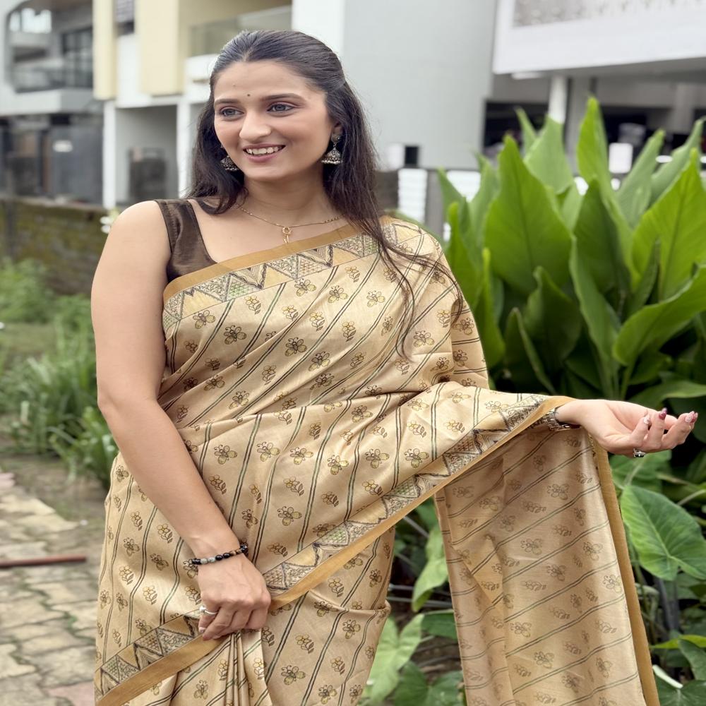 Golden Traditional Saree