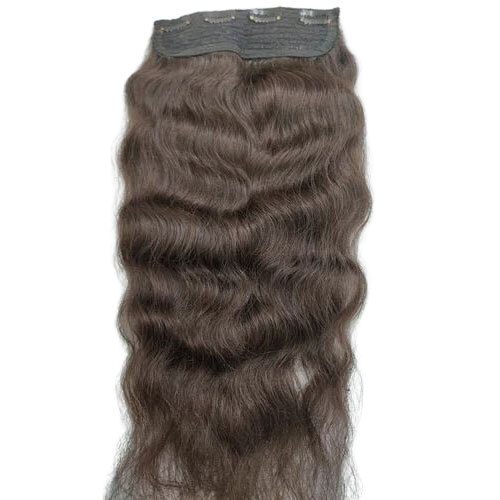 Human Hair Extensions - 100% Indian Human Hair, Brown Color | High Quality, Plain Pattern, Easy Application, Warranty Included