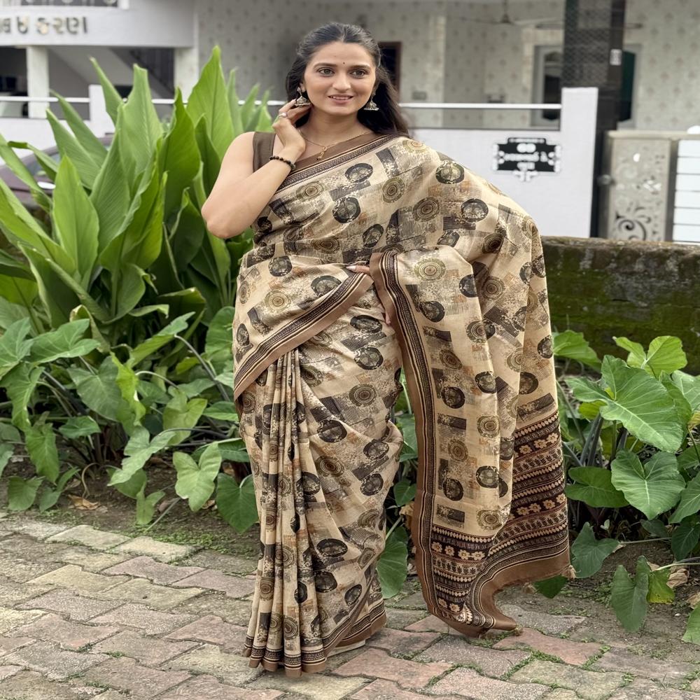 Abstract Printed saree