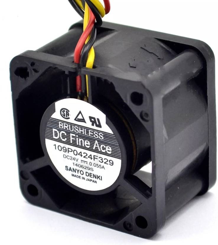 SanAce 109P0424F329 Axial Fan 24V-0.055A DC Brushless Air Cooling Fan 4028 3Pin Fan with Heat Sinks All in one Cooler (Black)