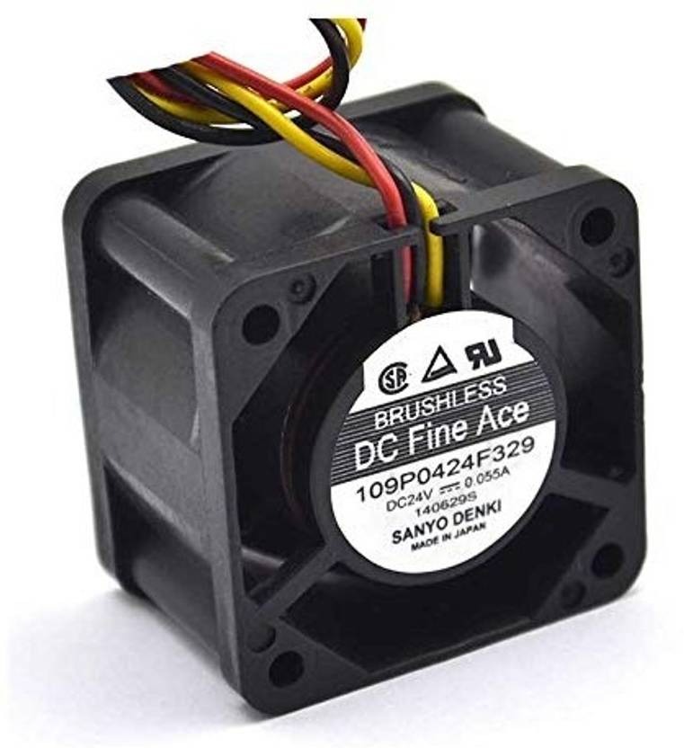 SanAce 109P0424F329 Axial Fan 24V-0.055A DC Brushless Air Cooling Fan 4028 3Pin Fan with Heat Sinks All in one Cooler (Black)