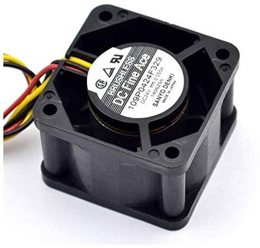 SanAce 109P0424F329 Axial Fan 24V-0.055A DC Brushless Air Cooling Fan 4028 3Pin Fan with Heat Sinks All in one Cooler (Black)