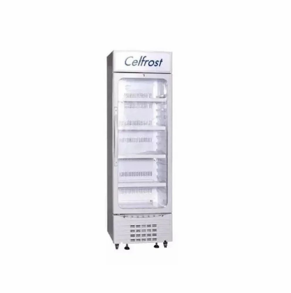 Visi Cooler - Stainless Steel, 560 X 618 X 1674 Mm, White | Capacity: 300 Ltrs, Glass Door, Operating Temp: 2 - 10â°c, 220v, 1 Year Warranty