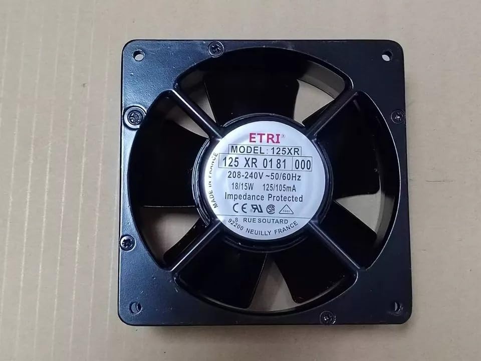 ETRI 125XR0181000 Axial Fan 208-240V~50/60Hz 18/15W 125/105mA DC Brushless Air Cooling Fan 2500 RPM 2Wire