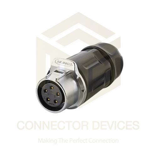 LP20 500V 12A 5Pin Female Inline IP67 Waterproof Power Connector Plastic+Metal Shell Solder Terminal