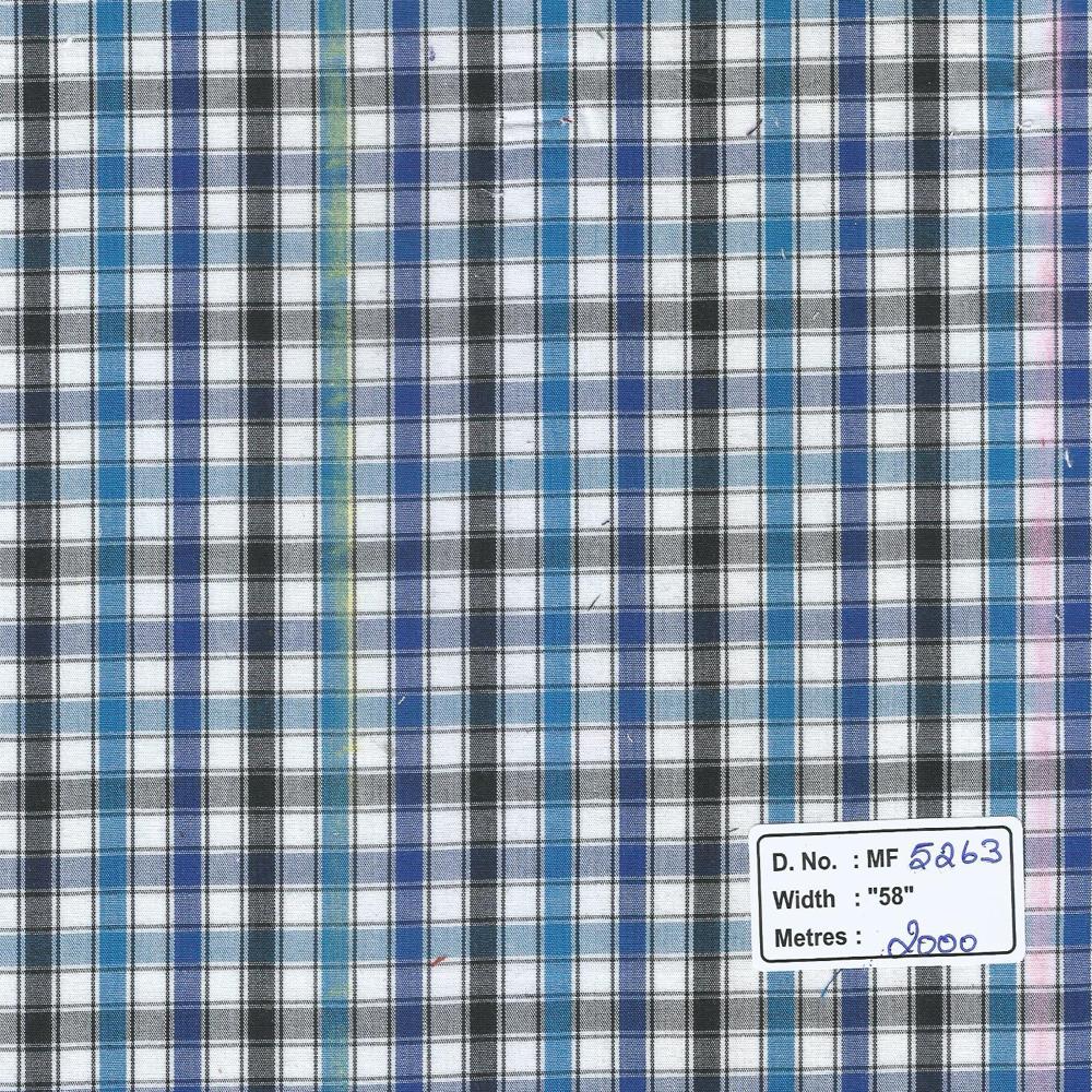 Beige Cotton Mill Made Checks Fabric