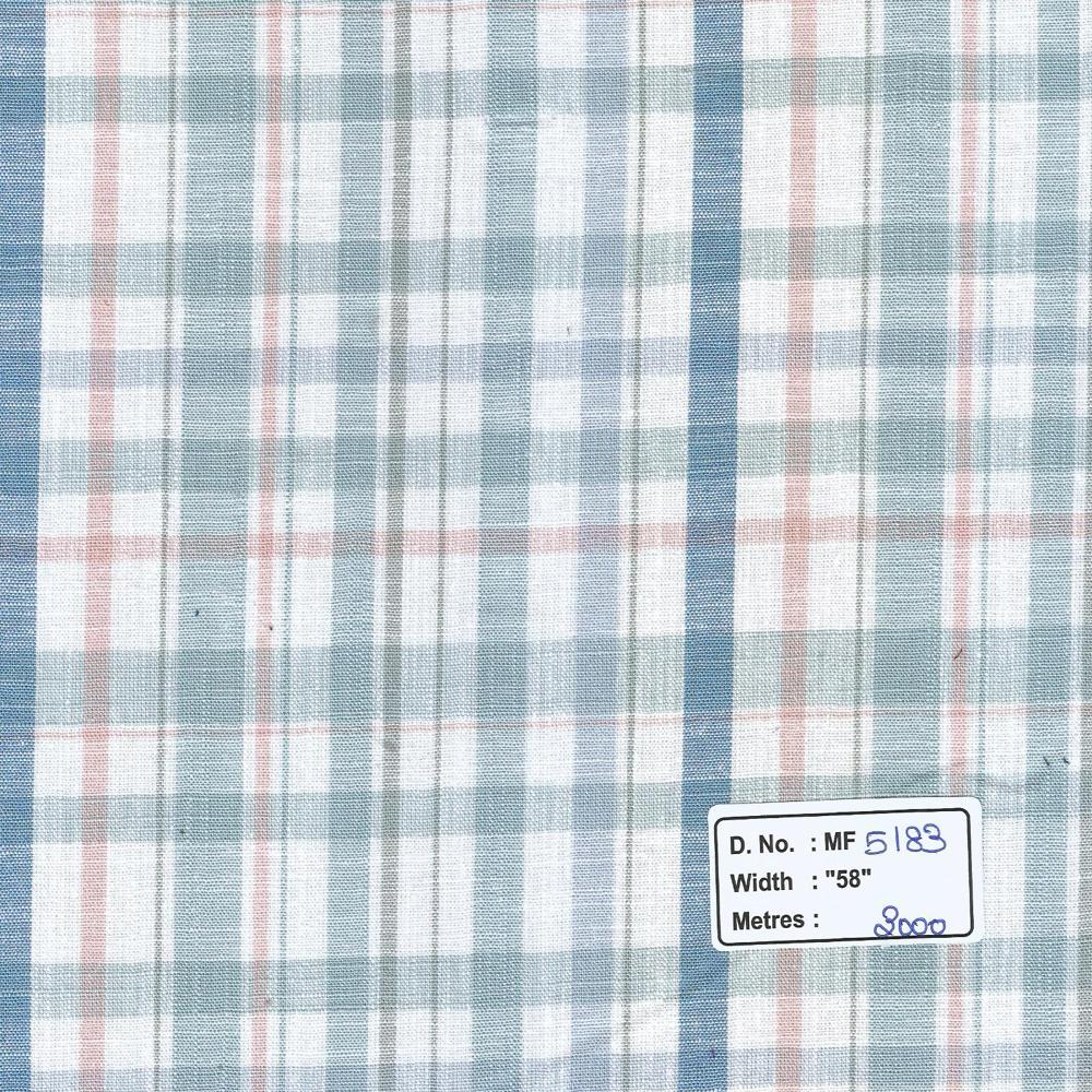 Beige Cotton Mill Made Checks Fabric
