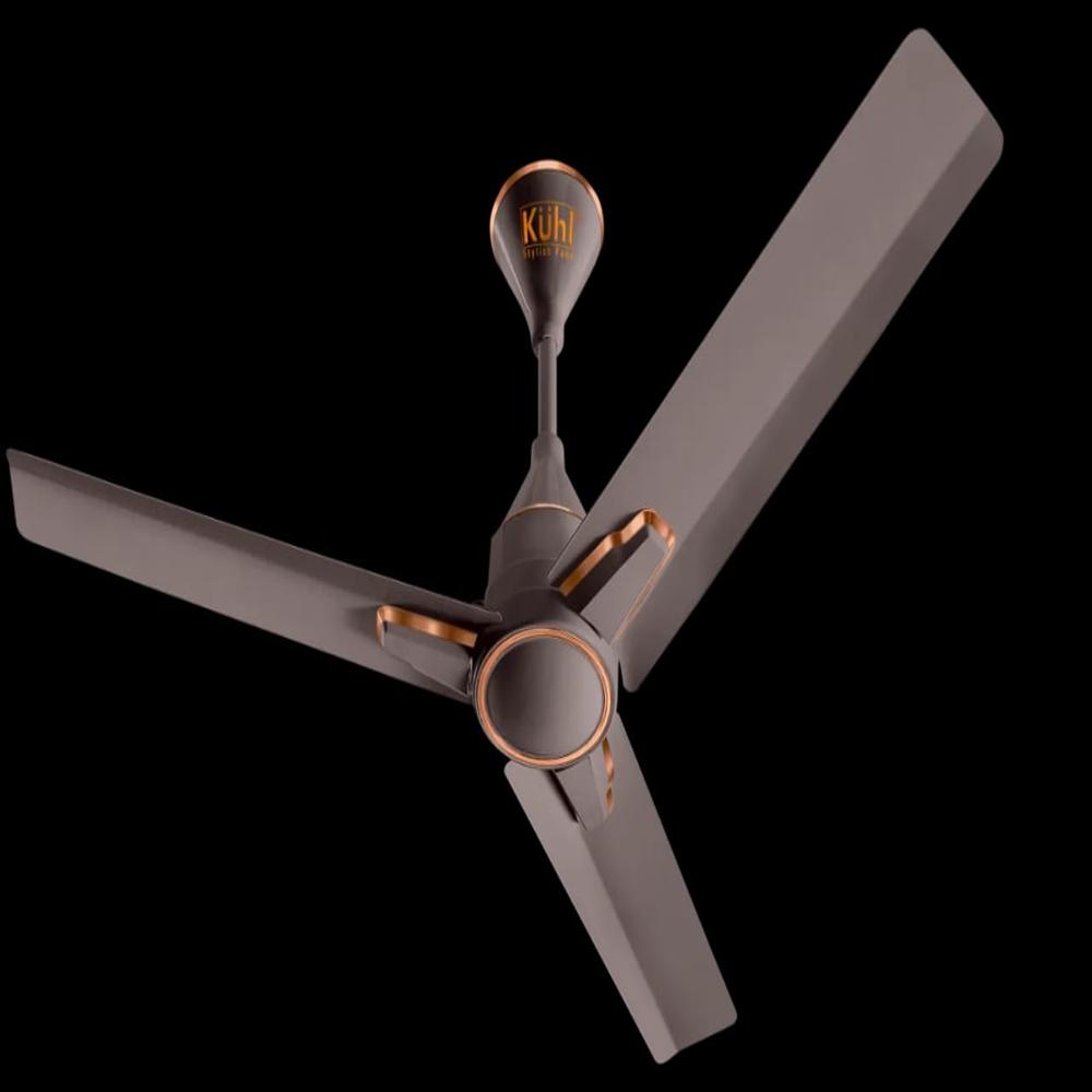 Kuhl Arctis A1 1200mm Bldc Fan - Aerodynamic Aluminium Blade, 3 Blades, White & Espresso | 5 Star Energy Rated, Remote Operated, 2 Year Warranty