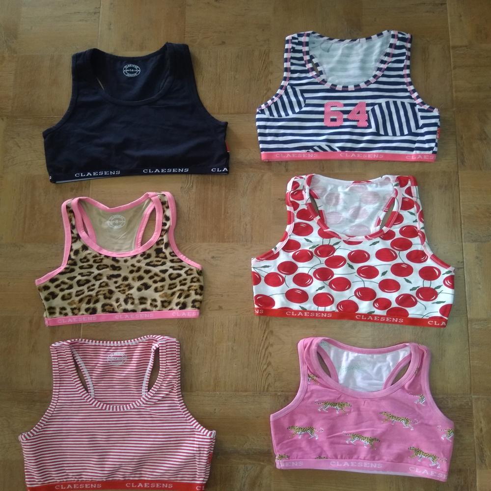 Girls Crop Top - Cotton, Size S, Multicolor | Classic Design, Knitted And Printed Pattern, Washable For Easy Maintenance