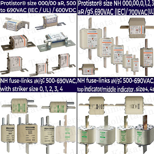 Ferraz Shawmut Mersen Din Semiconductor Fuse Nh Fuse Protistor Size 000, 00, 0, 1, 2, 3, 4, 4a, 500vac To 690vac