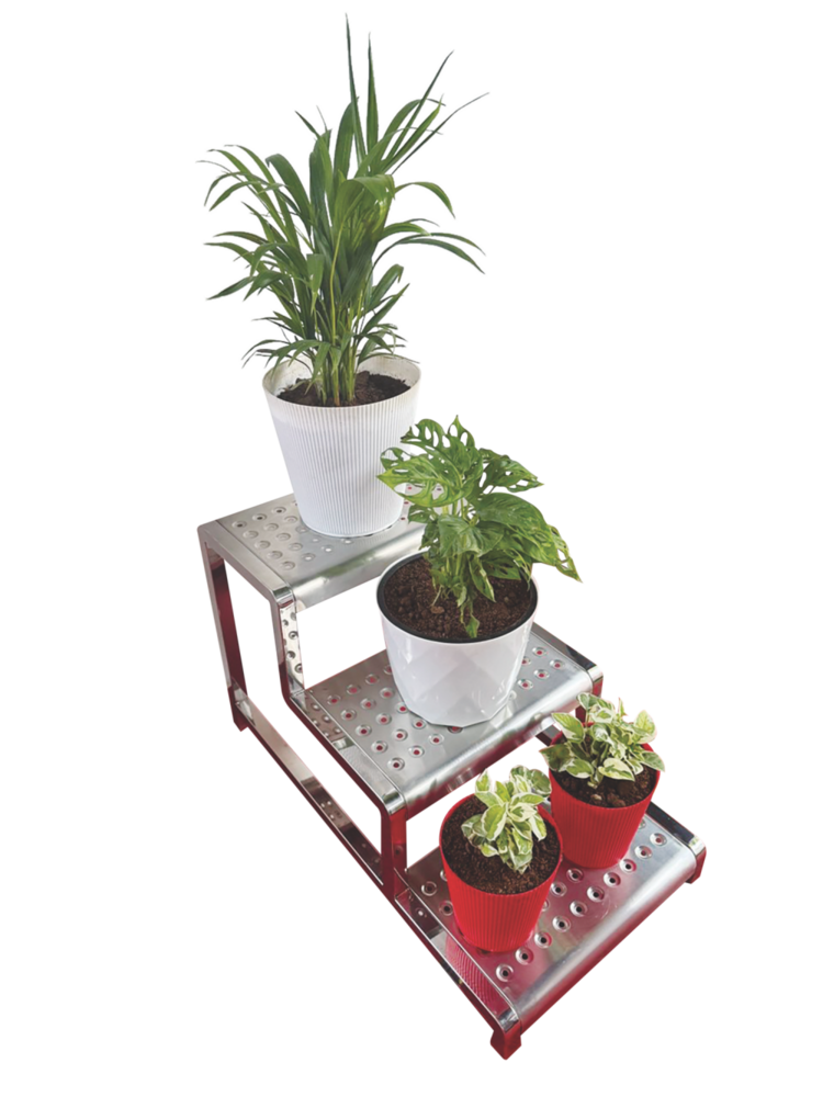 Ss Pot Stand 3Tier Sps45 - Color: Silver