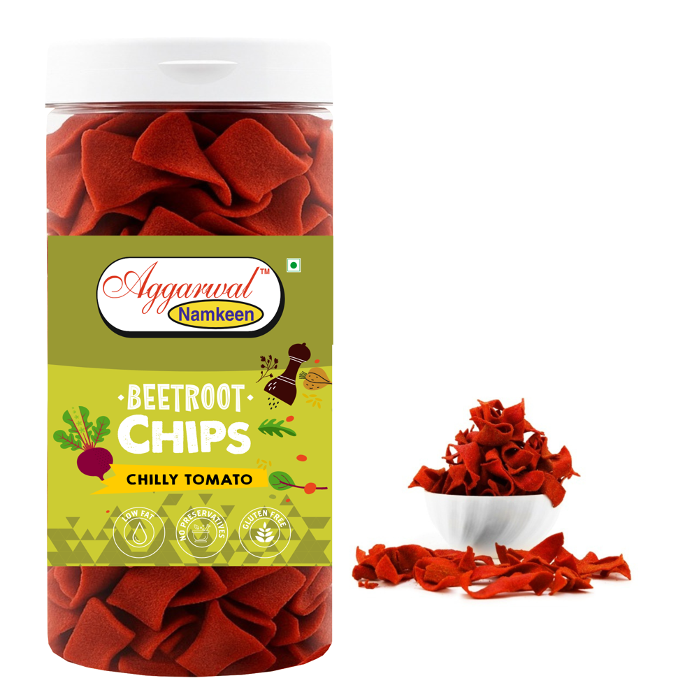 Beetroot Chilly Tomato Chips - Ingredients: Vegan-friendly