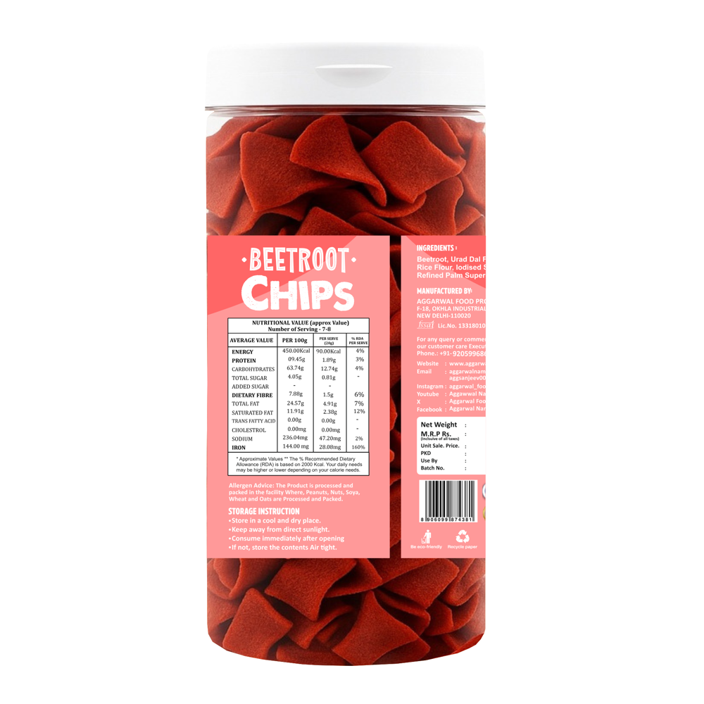 Beetroot Peri Peri Chips - Packaging: Bottle