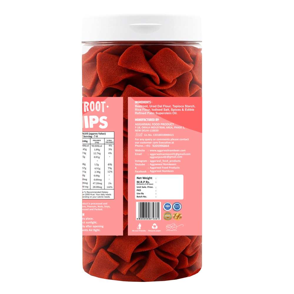 Beetroot Peri Peri Chips - Packaging: Bottle