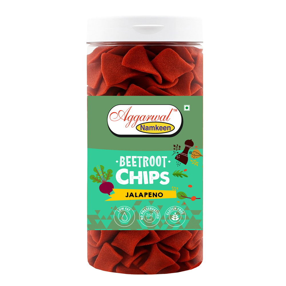 Beetroot Peri Peri Chips - Baked, 24-Month Shelf Life | Vegan-Friendly, Spicy Flavor, Convenient Bottle Packaging