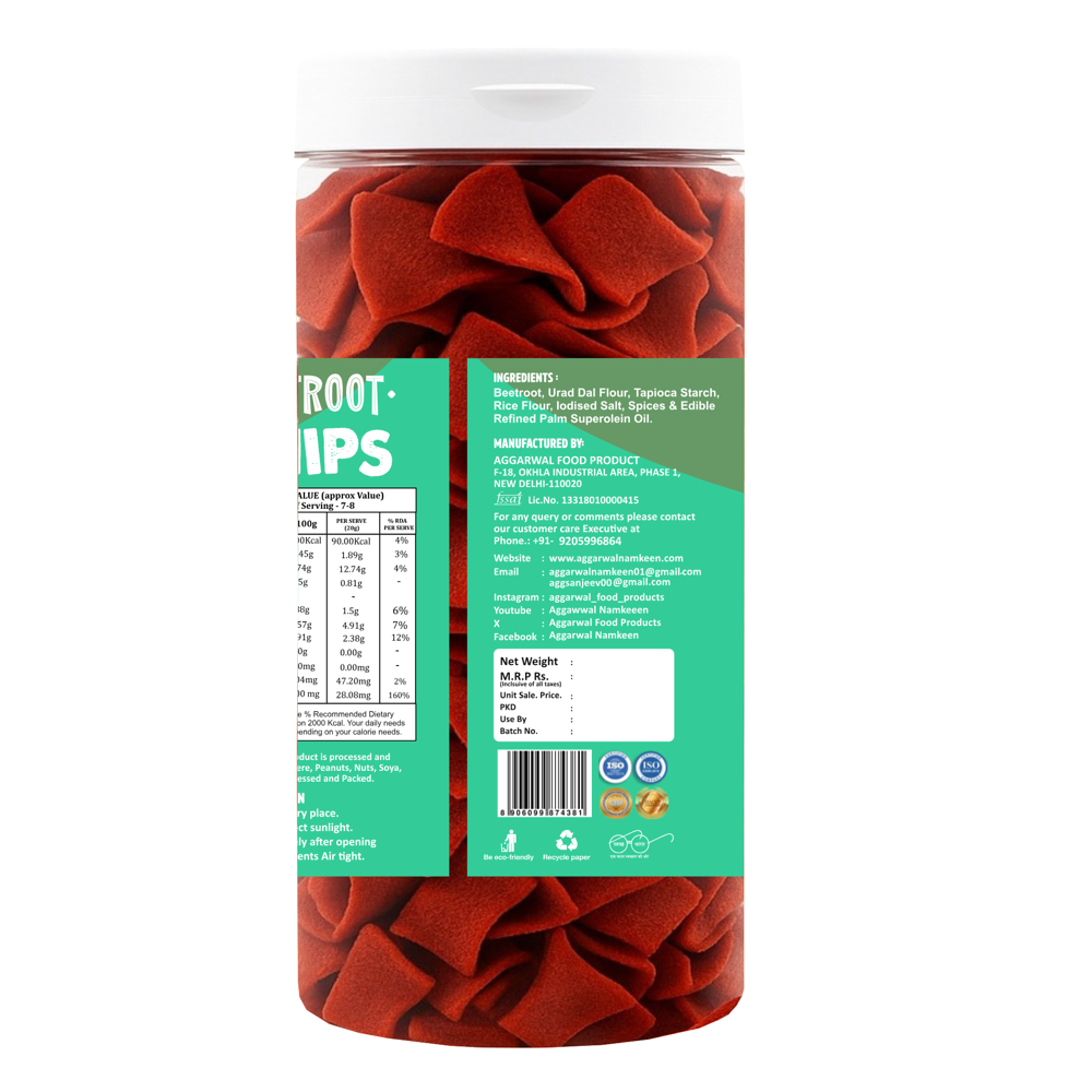 Beetroot Peri Peri Chips - Baked, 24-month Shelf Life | Vegan-friendly, Spicy Flavor, Convenient Bottle Packaging