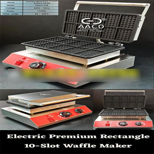 Electric Premium Rectangle 10-Slot Waffle Maker - Features: Good Quality