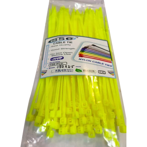 150X2.5Mm Yellow Nylon Cable Tie - Features: Durable