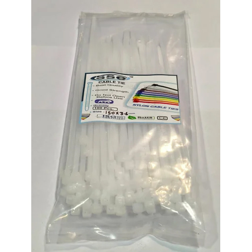 150mm Nylon Cable Tie - Color: White