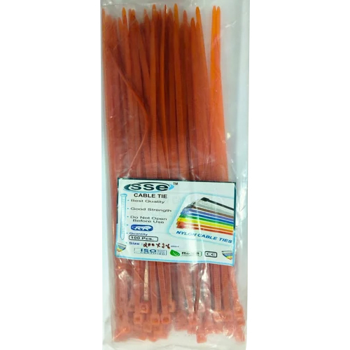 200X3.6Mm Orange Nylon Cable Tie - Features: Flexible