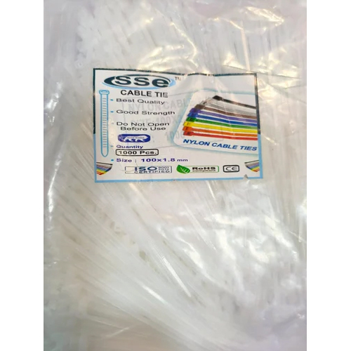 100 x1.8mm White Nylon Cable Tie