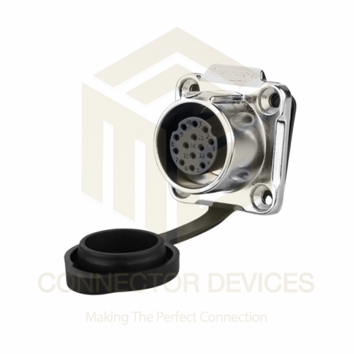 LP20 5A 14Pin Female Socket IP67 Waterproof Power Connector Flange Mount Metal Shell Solder Terminal