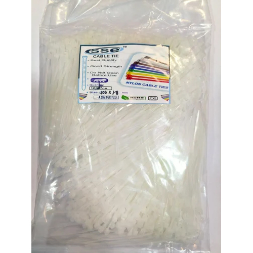 100 x1.8mm White Nylon Cable Tie
