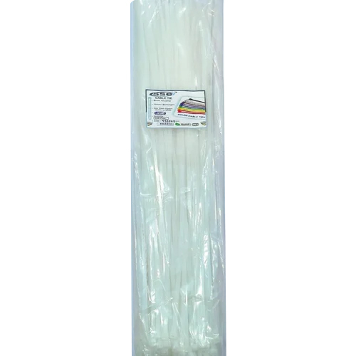 450X4.8Mm White Nylon Cable Tie - Features: Durable