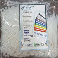 White Plastic Cable Tie - Features: Flexible