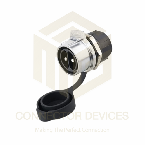 LP28 50A 2Pin Male Socket IP67 Waterproof Power Connector Panel Mount Metal Shell Screw Terminal