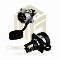 Lp28 500v 35a 3pin Female Socket Ip67 Waterproof Power Connector Metal Shell Screw Terminal - Color: Silver