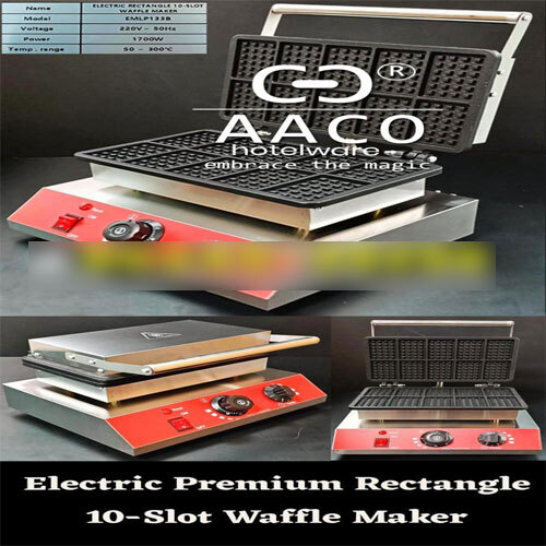 Electric Premium Rectangle 10-Slot Waffle Maker