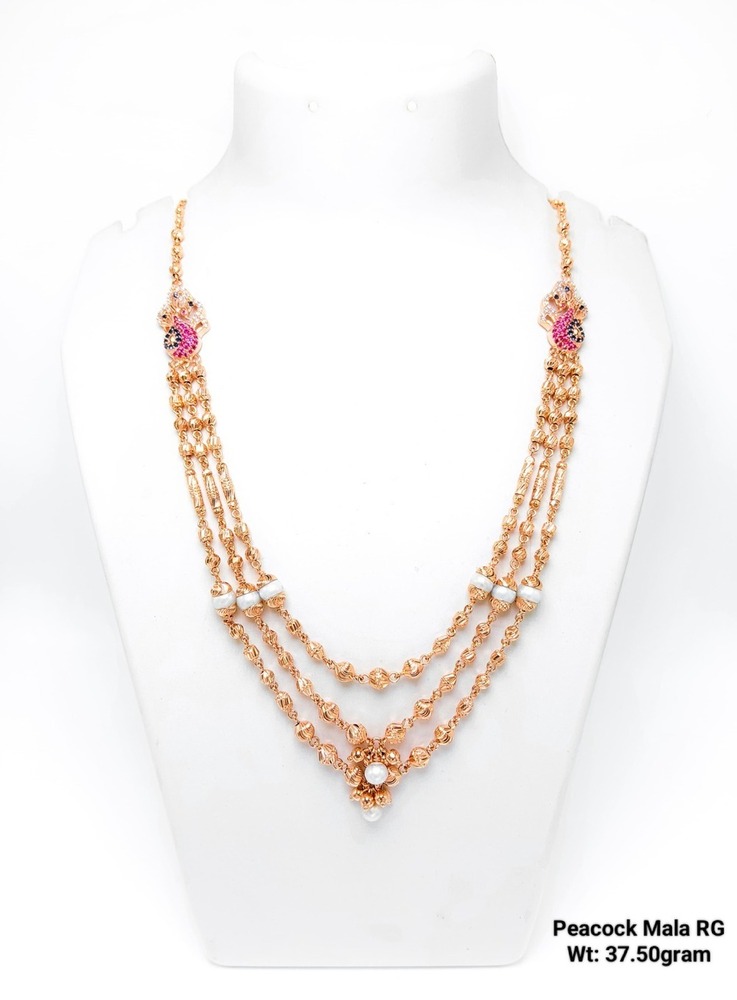 92.5 Silver Peacock Mala Rose Gold