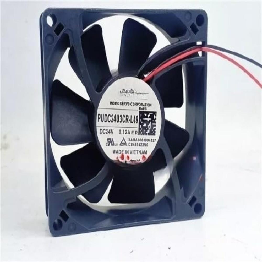 NIDEC PUDC24U3CR-L49 Axial Fan 24V-0.12A DC Brushless Air Cooling Fan 4000 RPM 80 * 80 * 25mm 2Wire