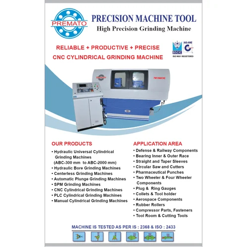 ABC - 500 mm x 175 mm CH CNC Cylindrical Grinding Machine